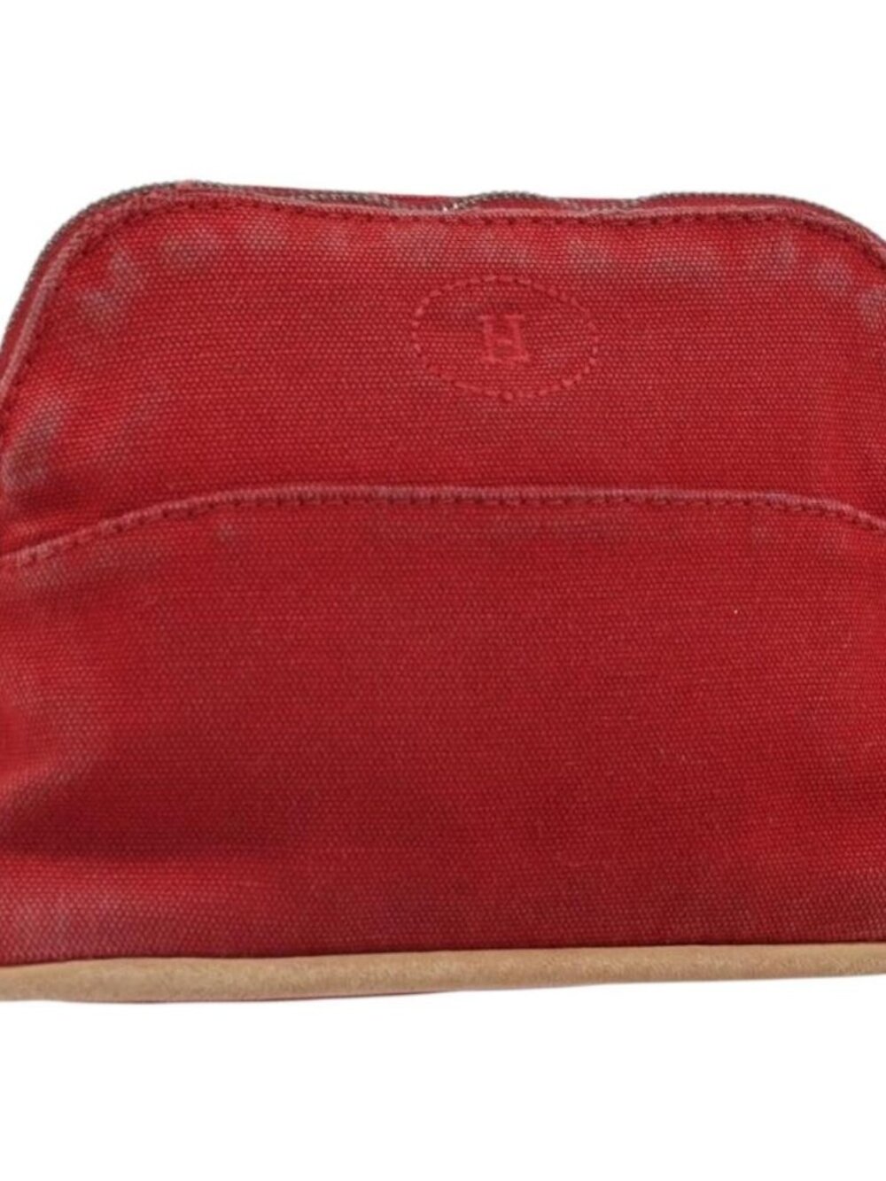HERMES Bolide PM Pouch Canvas Red Auth ti3709